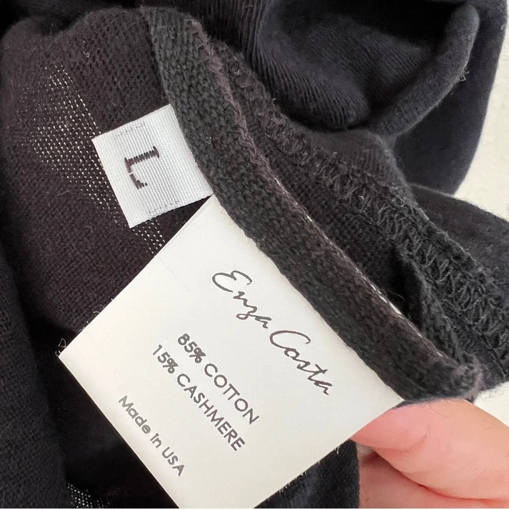 ENZA COSTA Cashmere Halter Turtleneck in Black